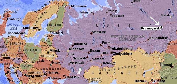 Карта россии красноярск на карте